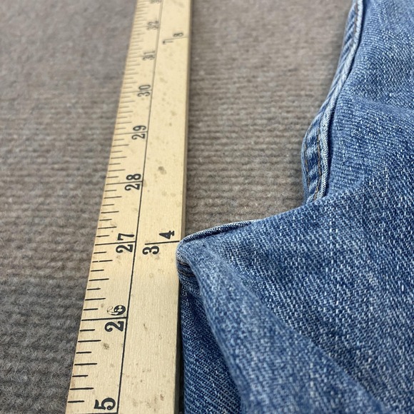 Polo Ralph Lauren Jeans Mens 32 Fits 31x27 Hemmed Distressed Baggy Denim Vintage - Picture 11 of 12